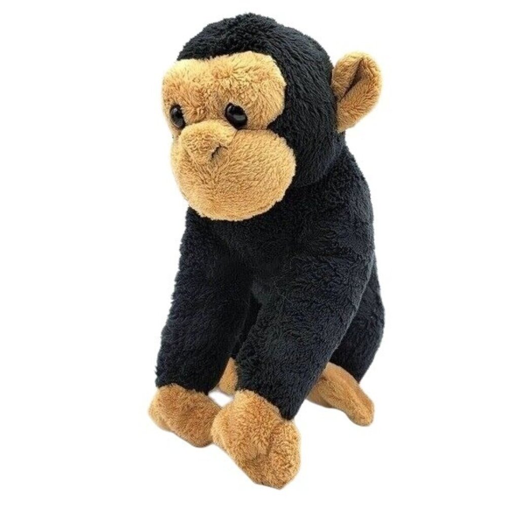 Wild Republic Monkey Plush Black Brown 11" Sit Realistic Knuckles 2003 K&M